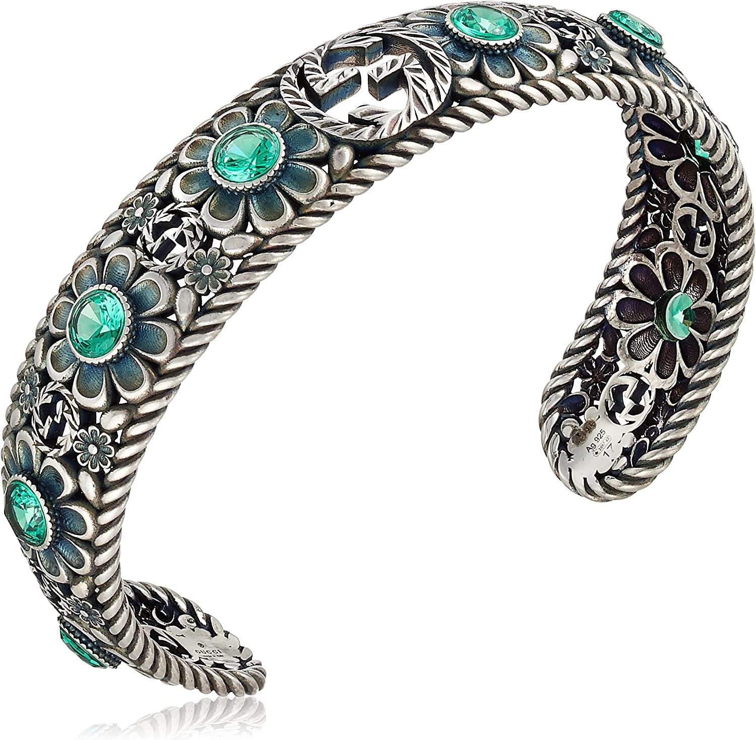 GUCCI 古馳 純銀 手鐲 607107-J7457-8137 銀色